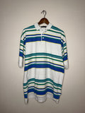 Par Four polo — white/blue/green (XL)