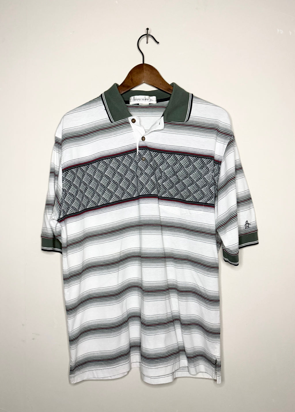 Penguin Grand Slam striped polo (L)