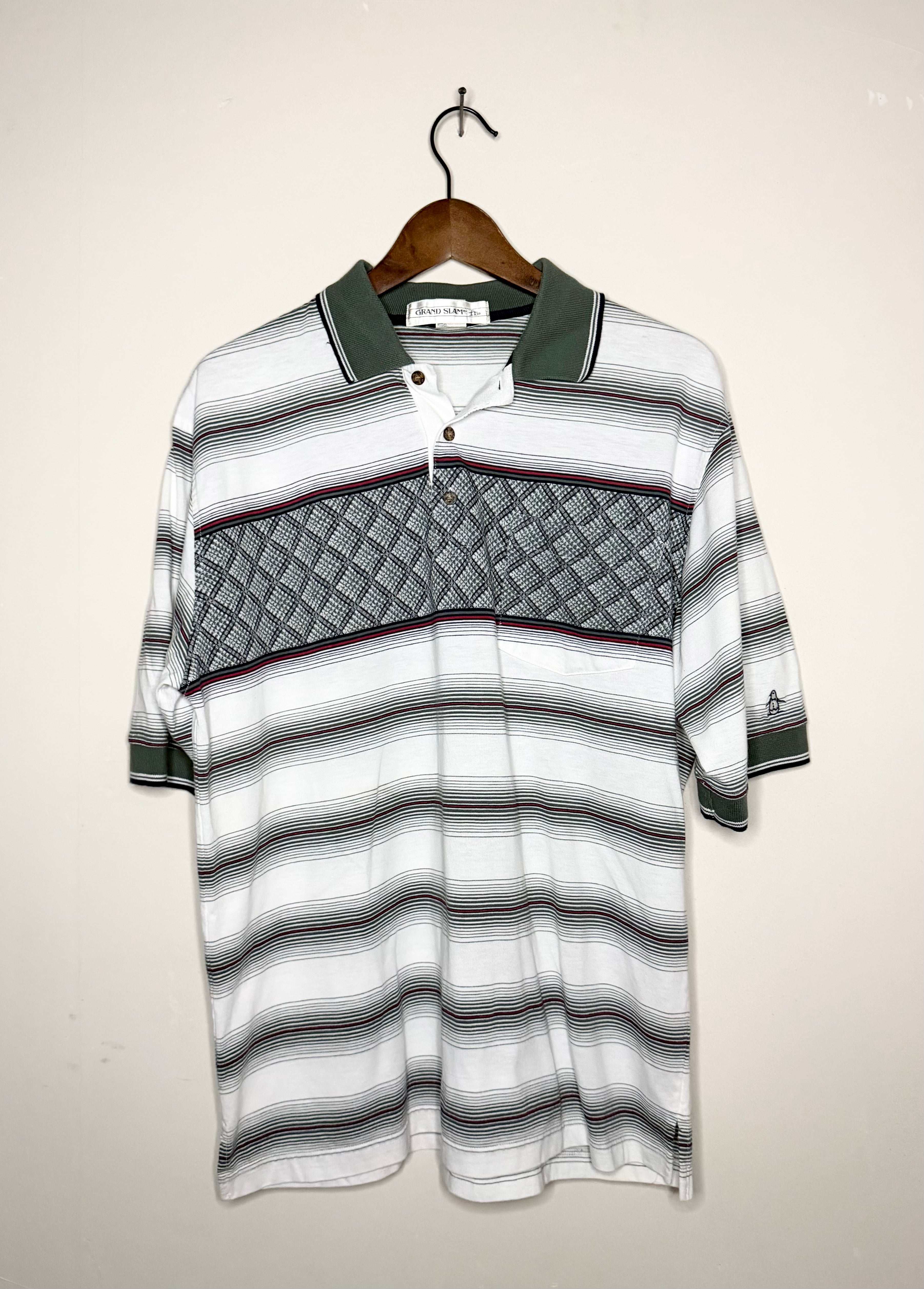 Penguin Grand Slam striped polo (L)