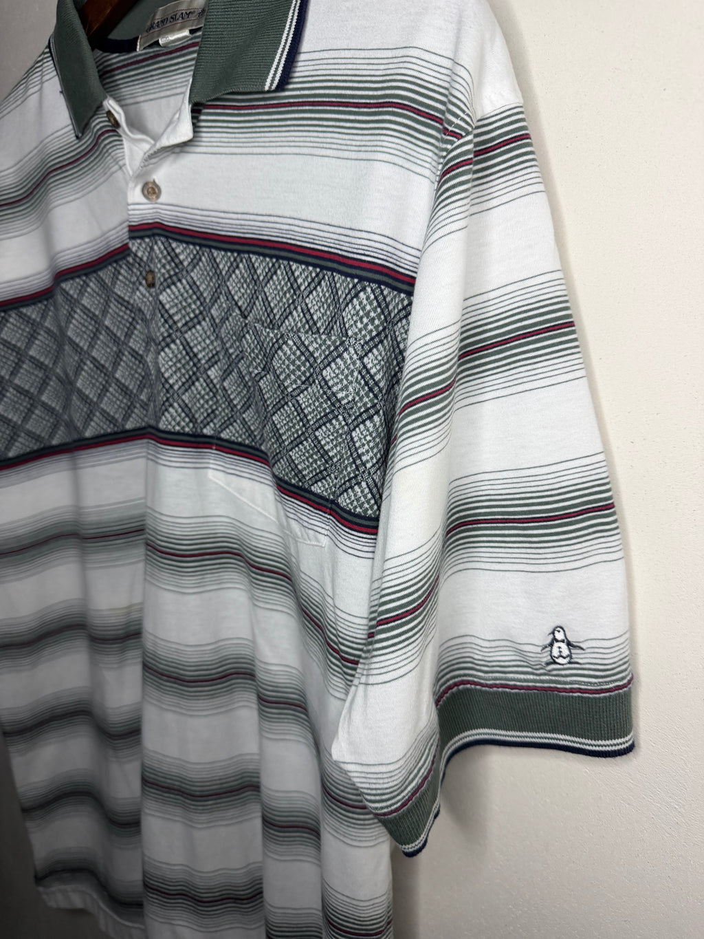 Penguin Grand Slam striped polo (L)