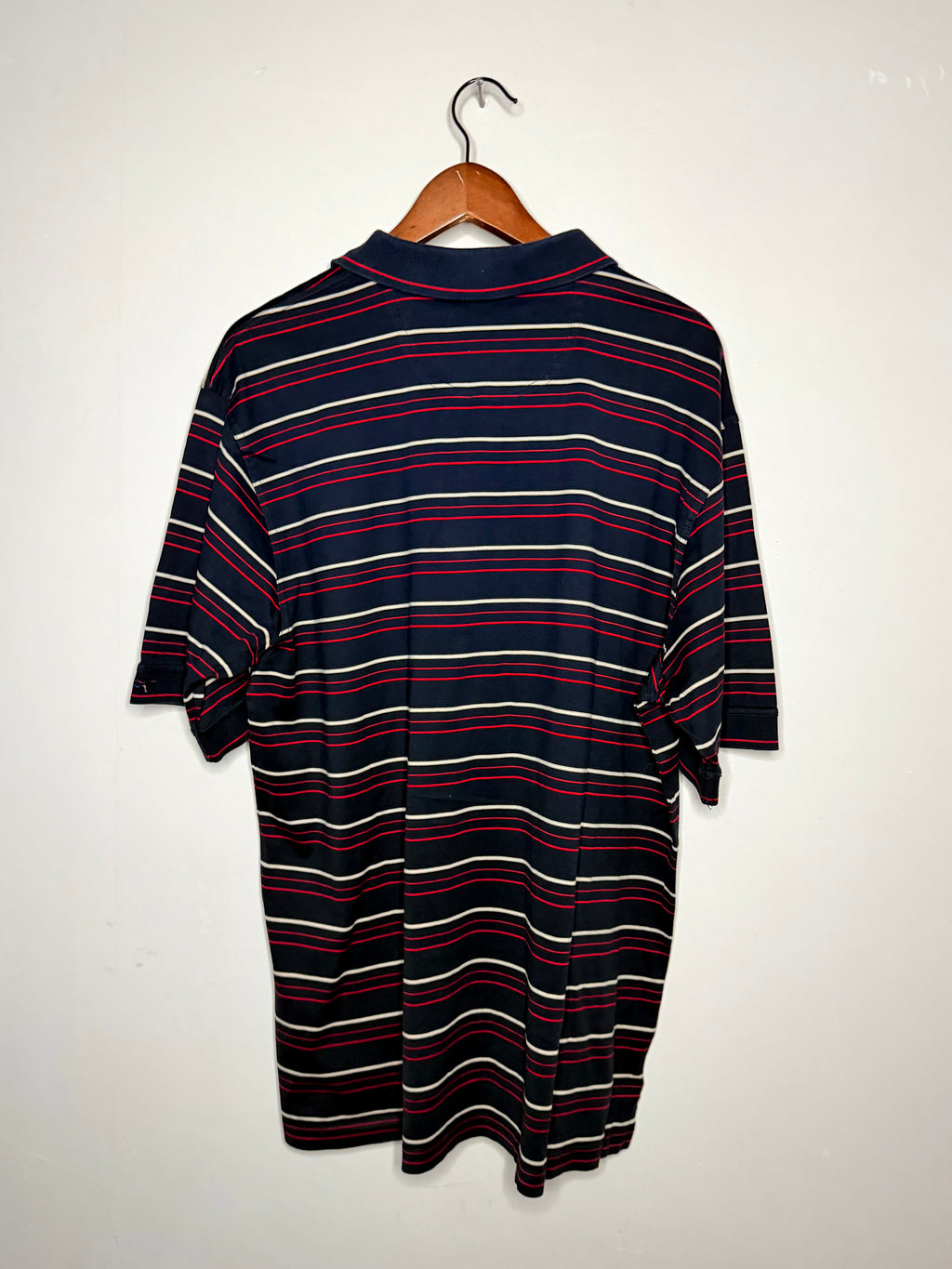 Greg Norman striped polo — black (XL)