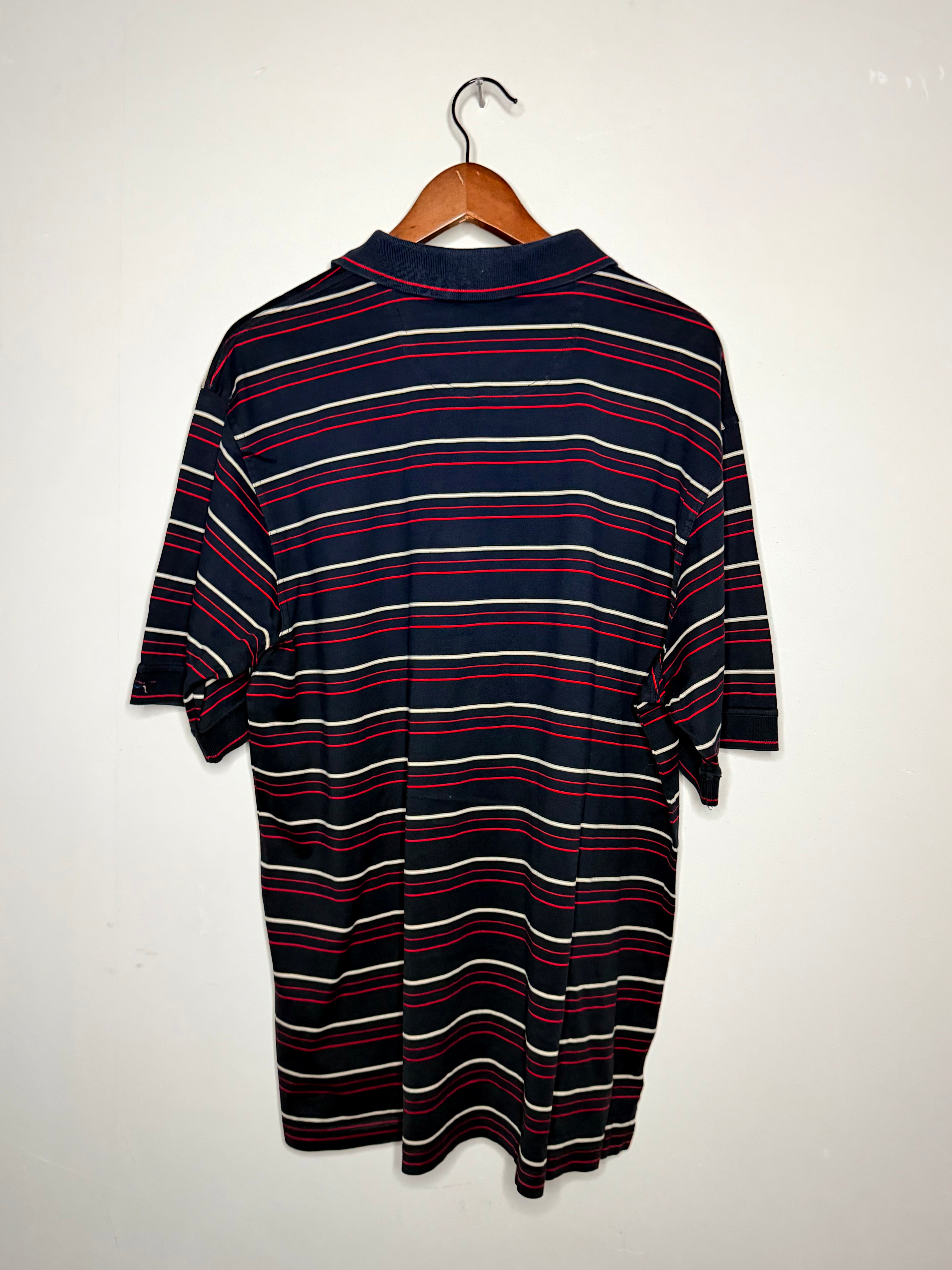 Greg Norman striped polo — black (XL)