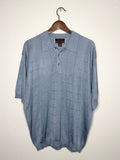 Johnston & Murphy silk polo — light blue (L)