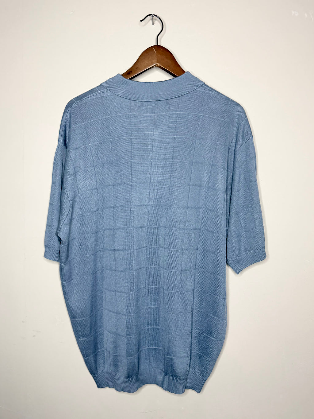 Johnston & Murphy silk polo — light blue (L)