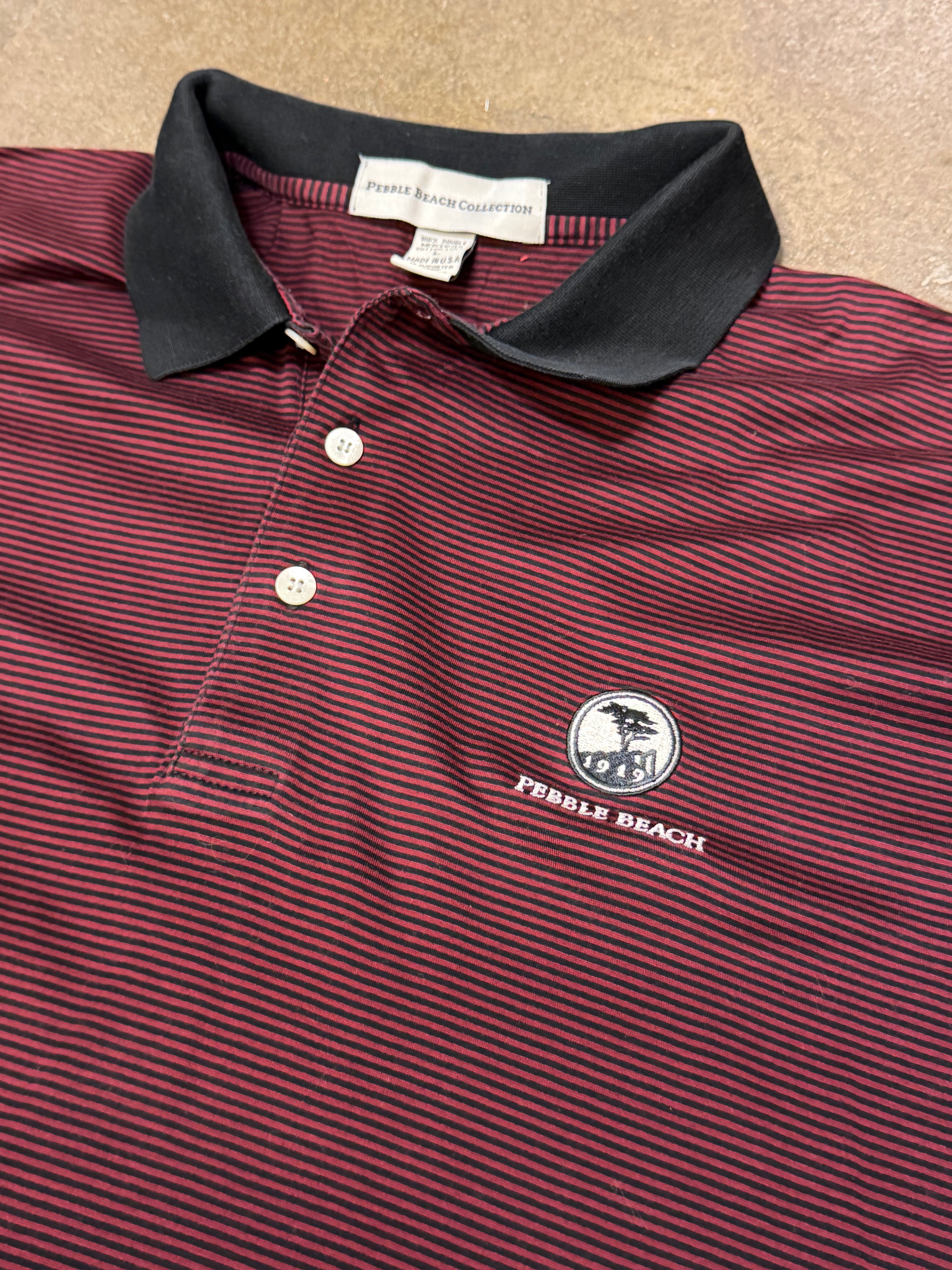 Pebble Beach polo — burgundy (L)
