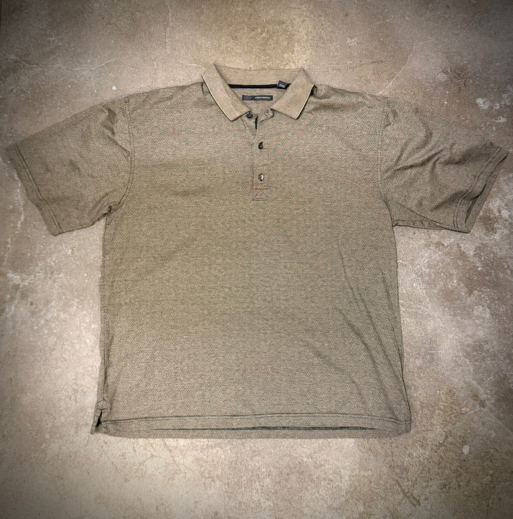 Greg Norman brown patterned polo (L/XL)
