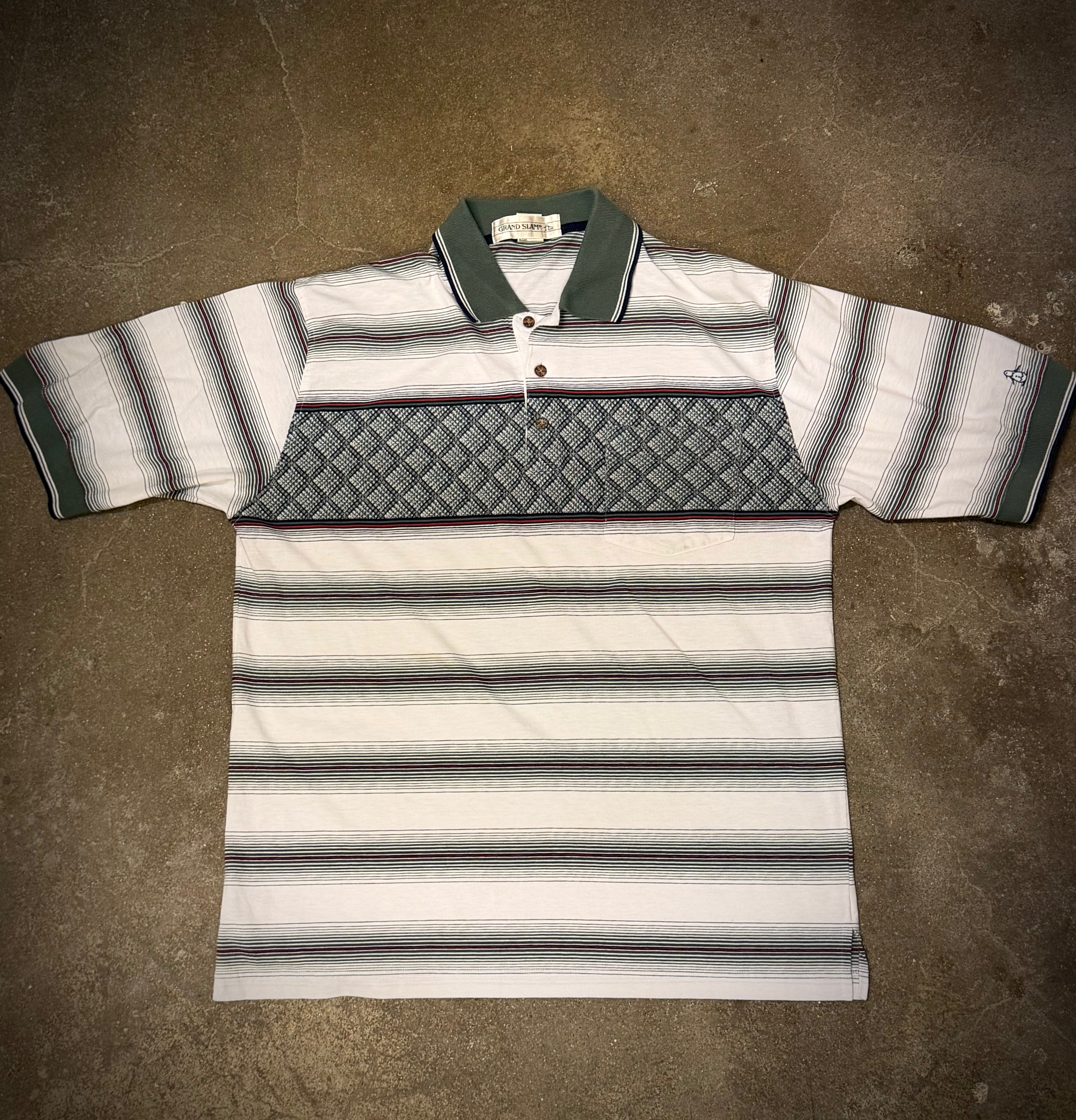 Penguin Grand Slam striped polo (L)