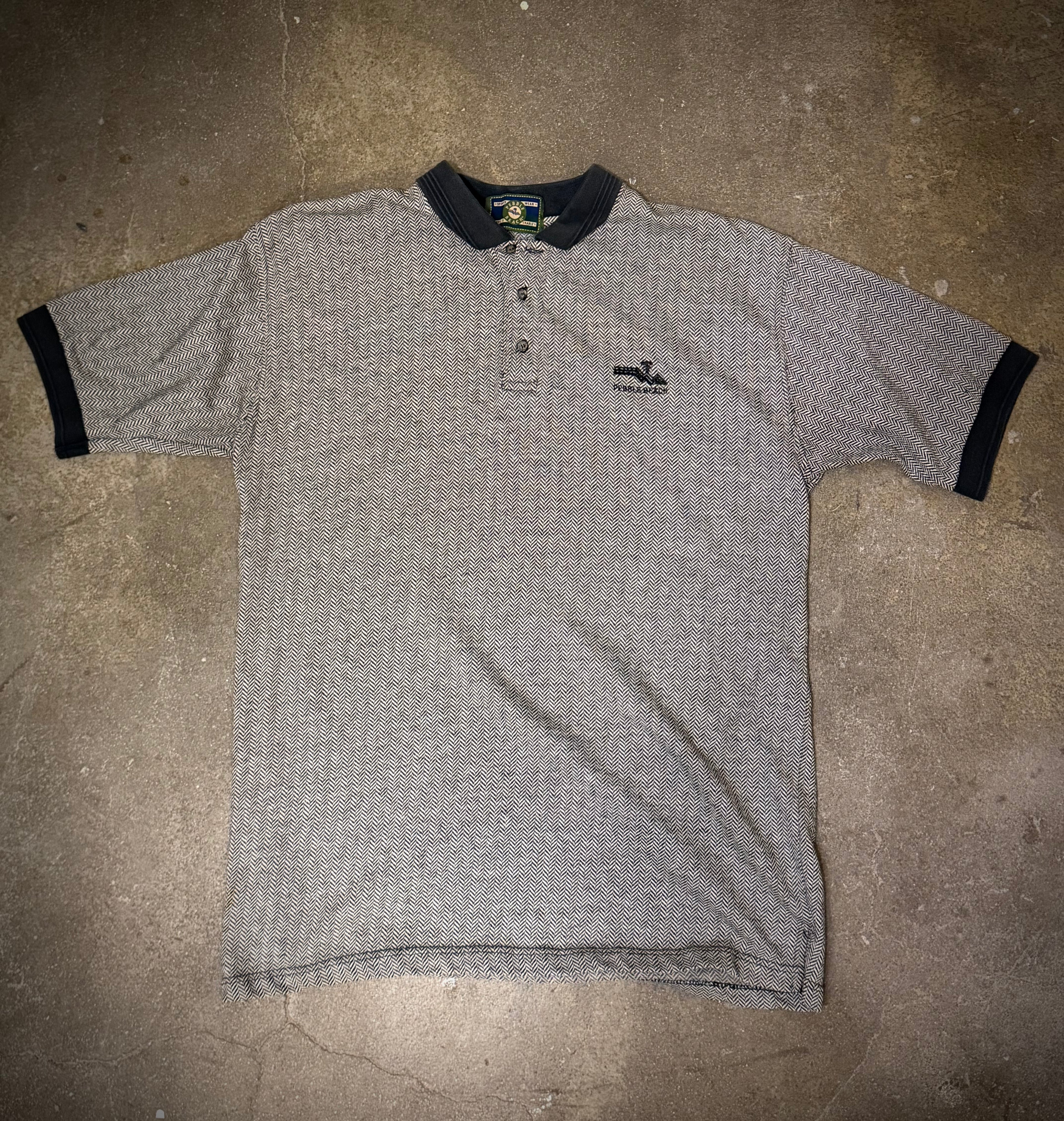 Pebble Beach houndstooth polo (L)