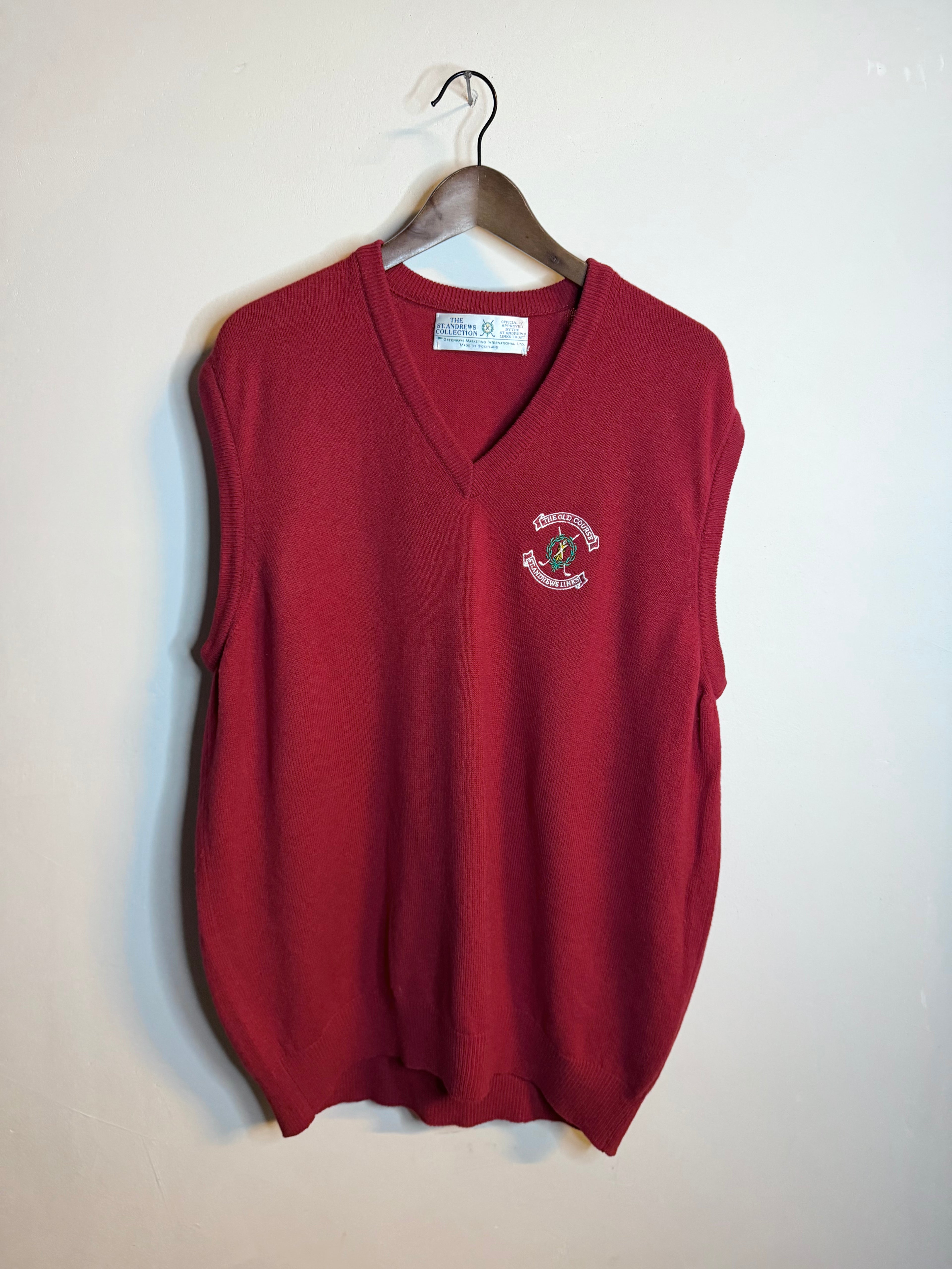St Andrews Old Course knitted slipover - Red (XL/XXL)