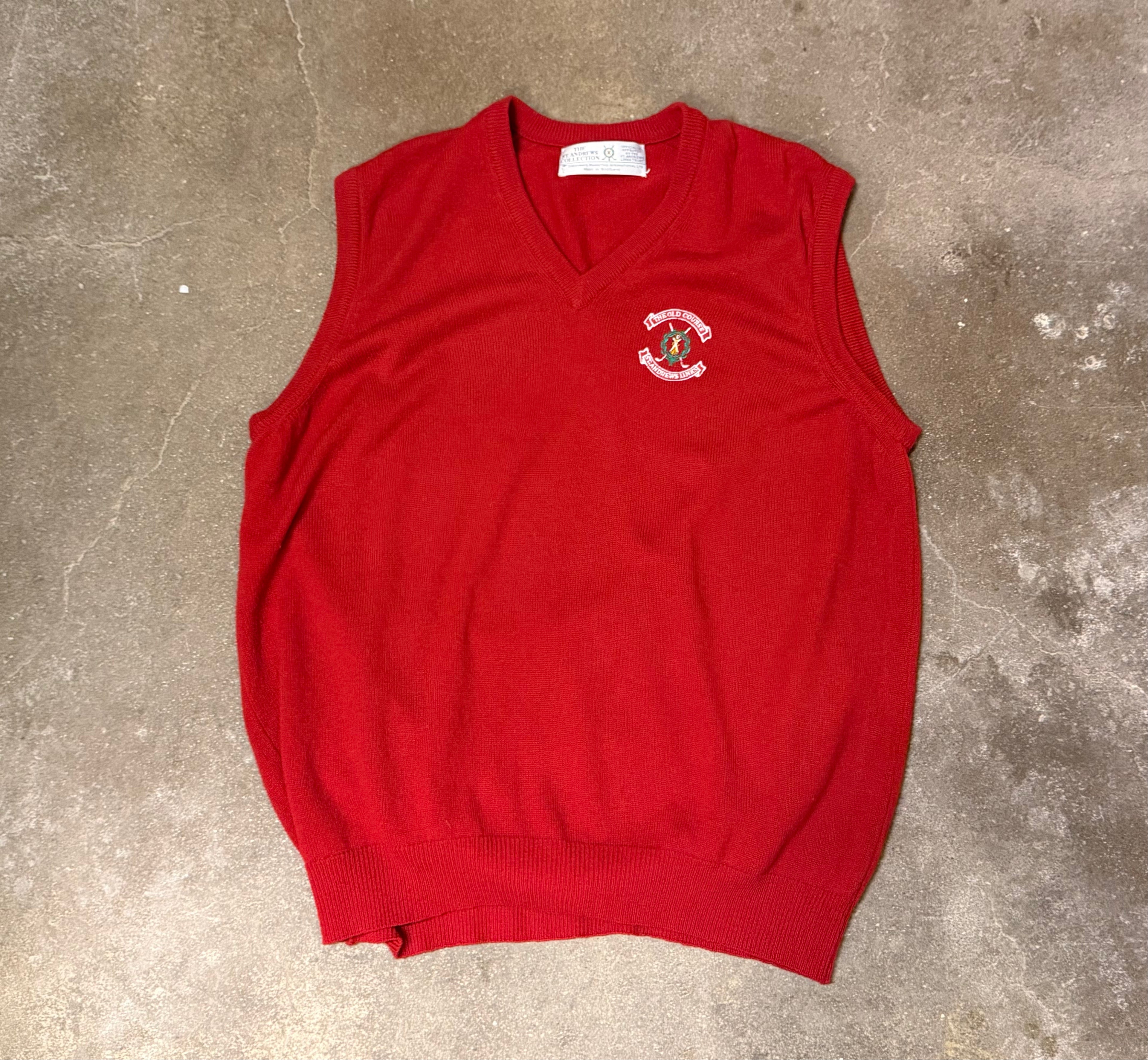 St Andrews Old Course knitted slipover - Red (XL/XXL)