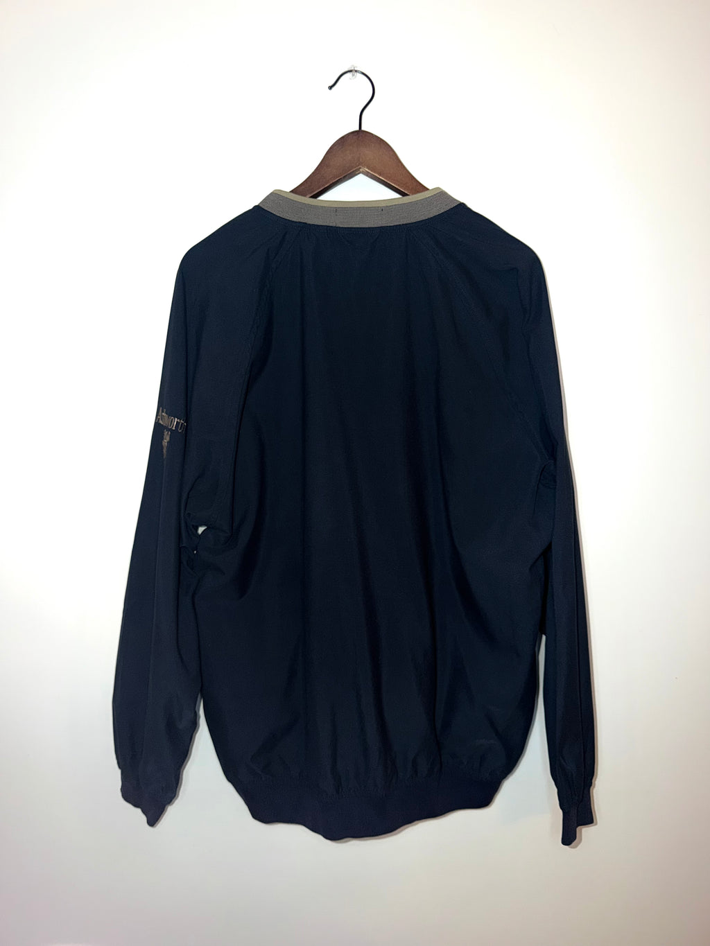 Ashworth windbreaker — deep blue, gold trim (L)
